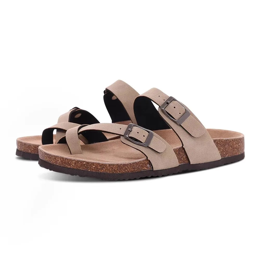 Sandales femme à double boucle – CLEVI Paris