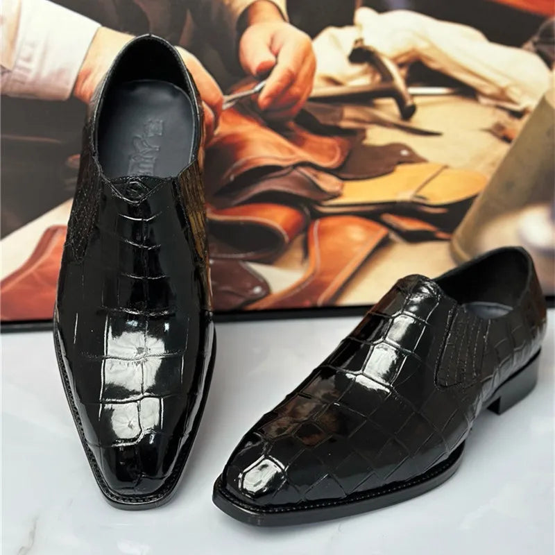 Chaussures de ville homme en cuir de crocodile – CLEVI Paris