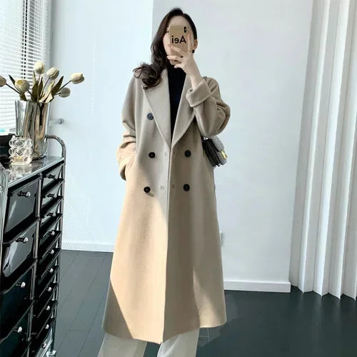 Manteau femme laine et cachemire croisé – CLEVI Paris