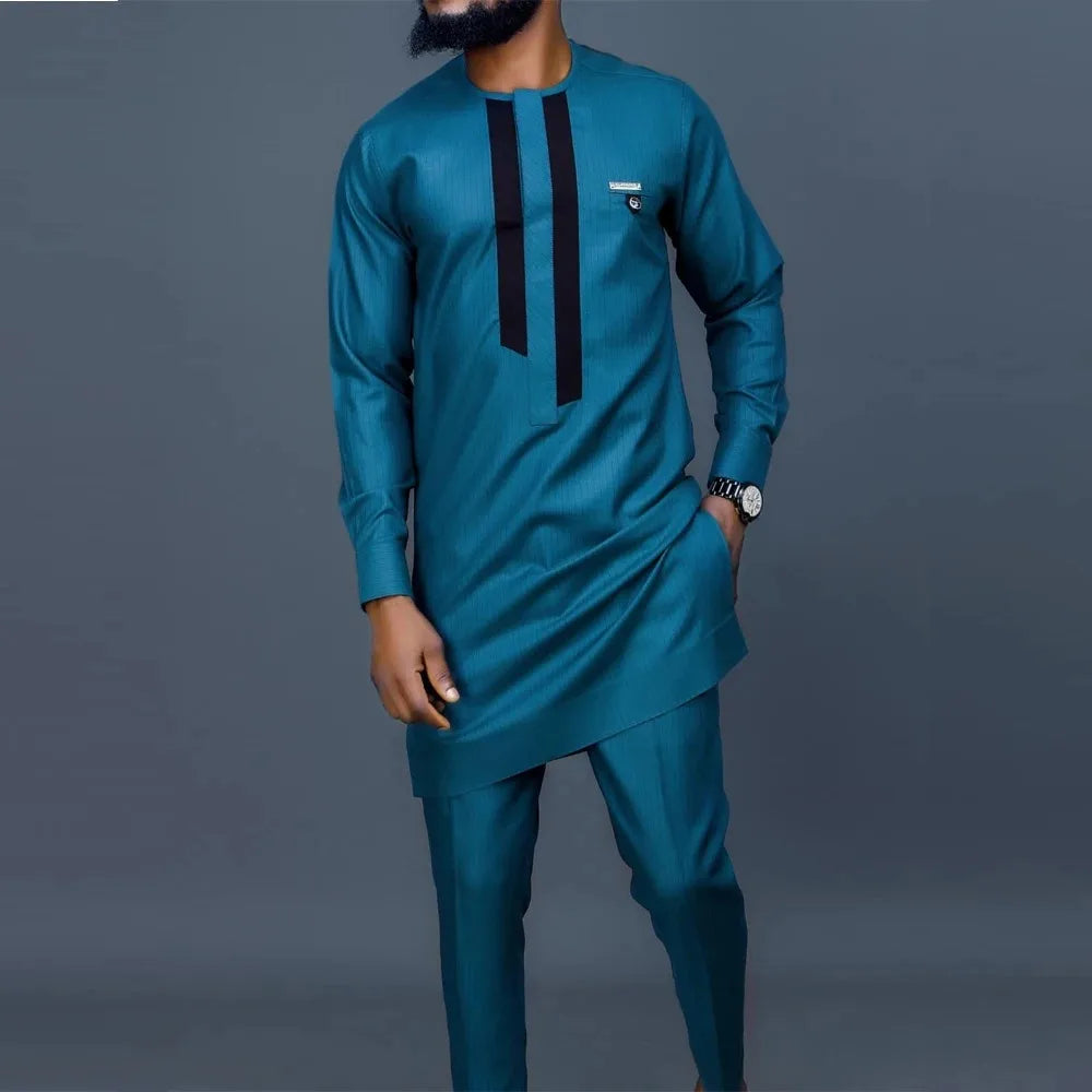 Ensemble 2 Pièces Homme Style Africain Broderie Tuxedo – CLEVI Paris