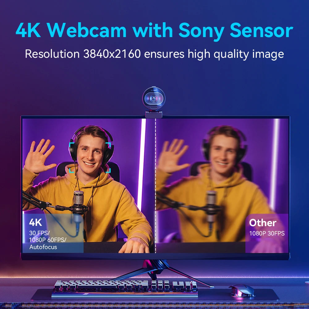 Webcam EMEET S600 4K 60fps Autofocus Double Micro – CLEVI Paris
