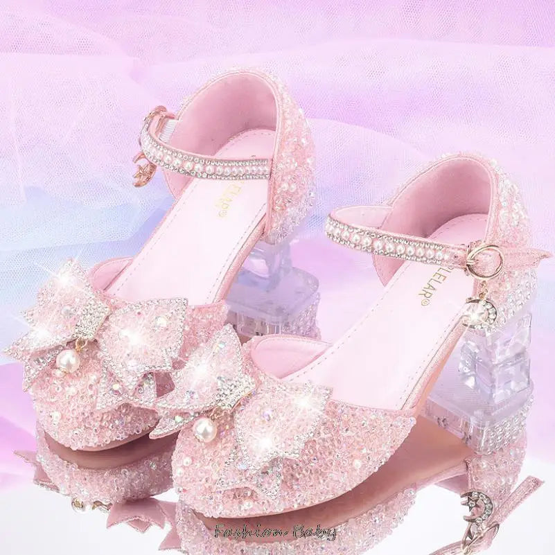 Sandales de cérémonie enfant à strass – CLEVI Paris