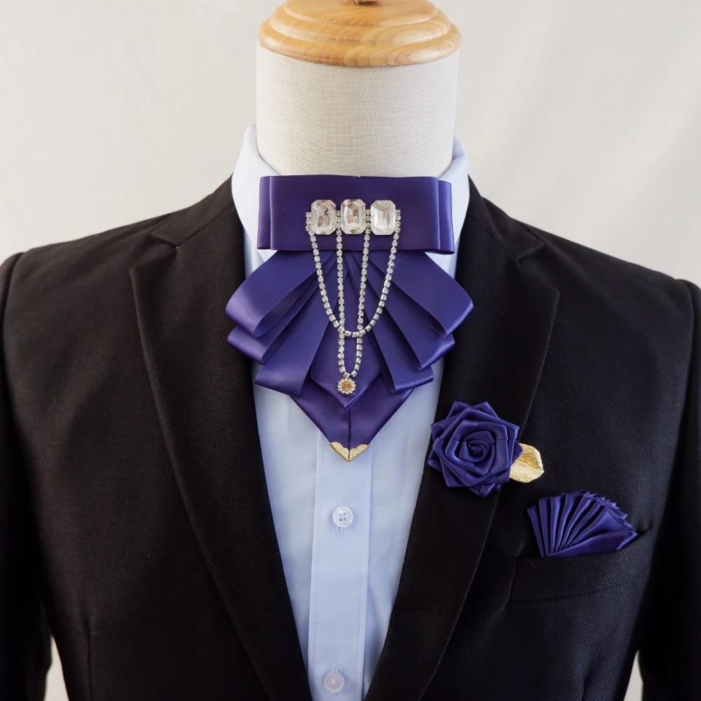 Ensemble nœud papillon 3 pièces, broche et fleurs – CLEVI Paris