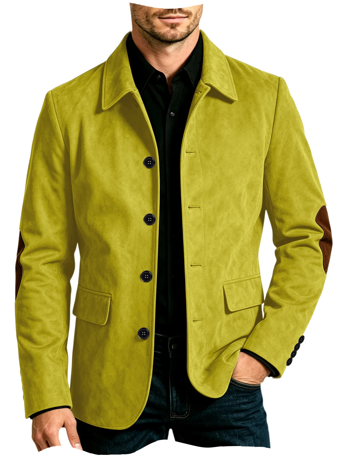 Blazer homme effet daim à coudières – CLEVI Paris
