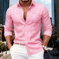 Chemise Homme Rayée Tissée à Manches Longues – CLEVI Paris