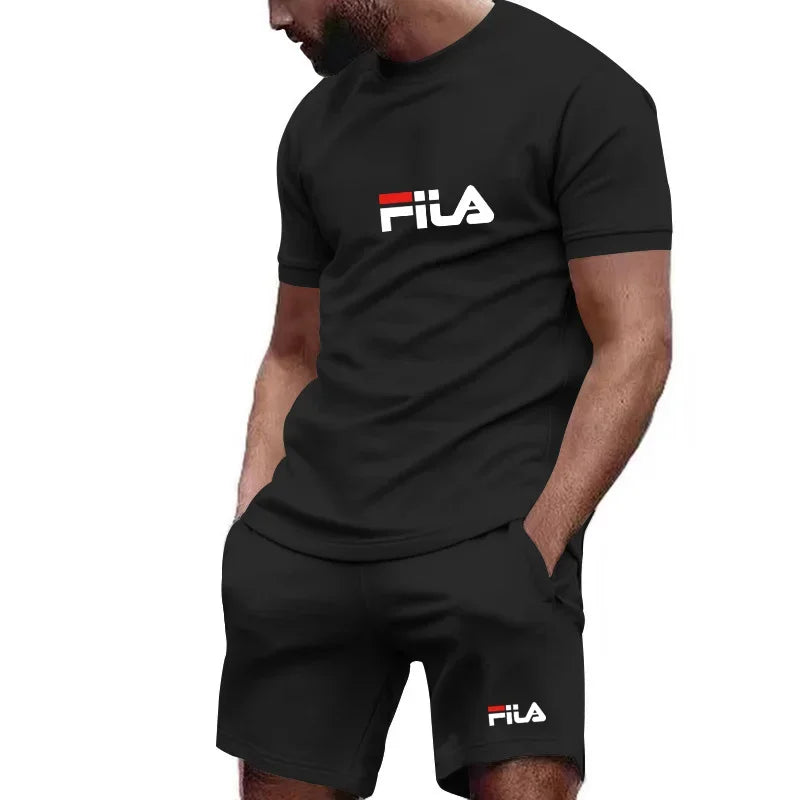 Ensemble Homme Jogging Outdoor T-Shirt Séchage Rapide + Short Sport Poches – CLEVI Paris