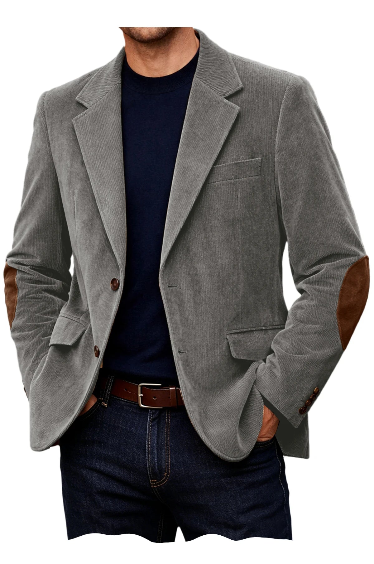 Blazer homme en velours côtelé à coudières – CLEVI Paris