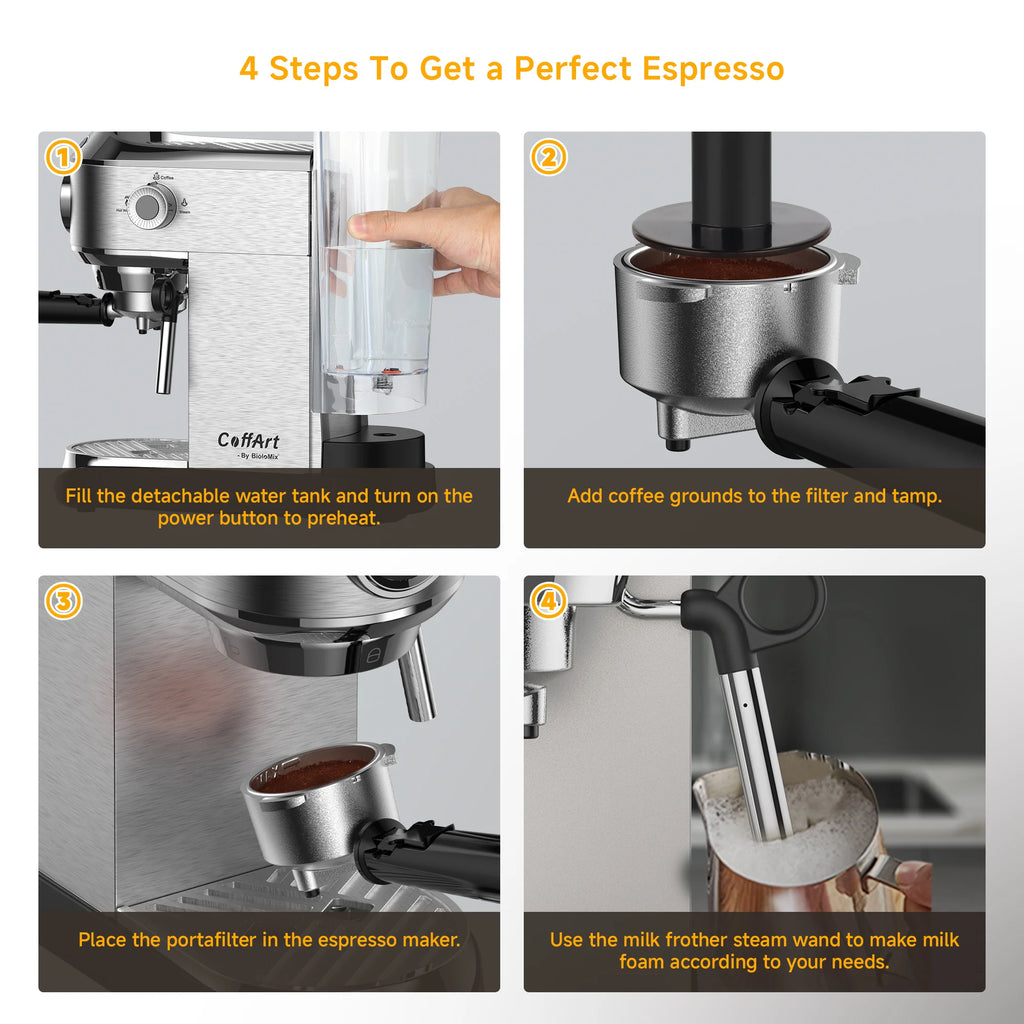 Machine expresso semi-automatique BioloMix 20 bars – CLEVI Paris