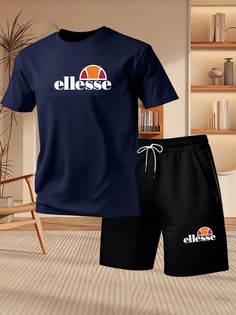 Ensemble homme d’été en polyester à col rond – CLEVI Paris