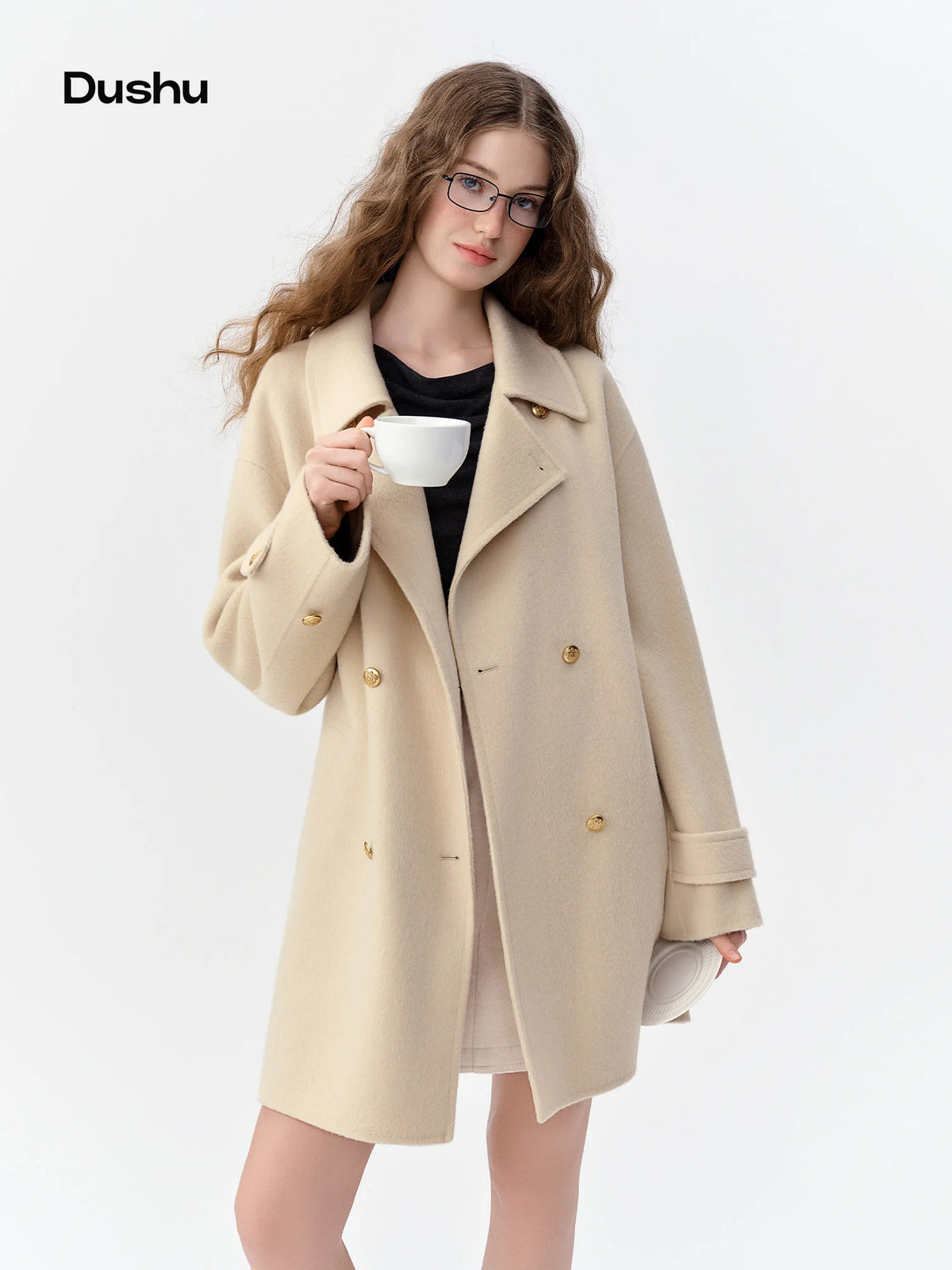 Manteau femme en laine ceinturé DUSHU – CLEVI Paris