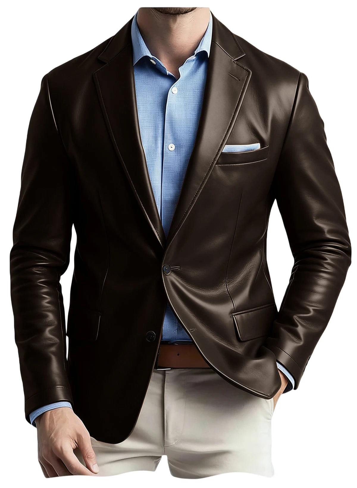 Blazer en similicuir pour homme – CLEVI Paris