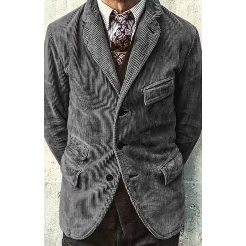 Blazer homme velours côtelé à 3 boutons – CLEVI Paris