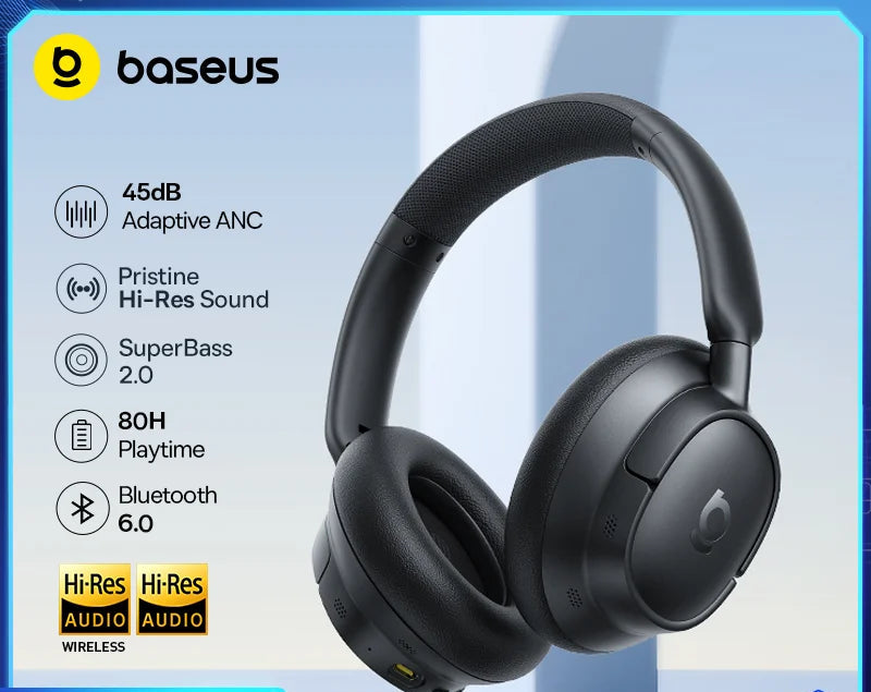 Casque Baseus EH10 ANC -45dB LDAC Bluetooth 6.0 80h – CLEVI Paris
