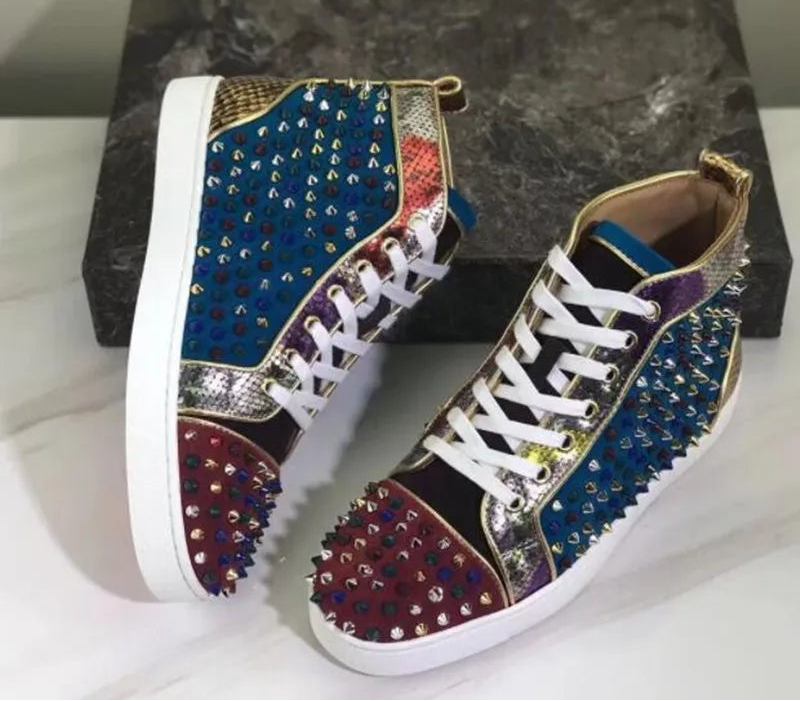 Sneakers Montantes Spikes Multicolores Homme – CLEVI Paris
