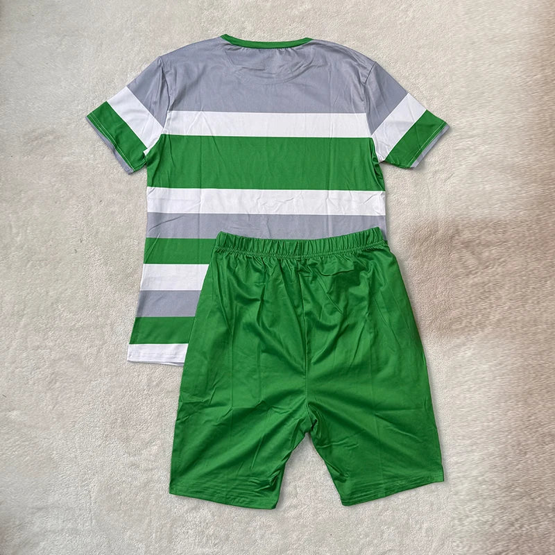 Ensemble 2 Pièces Femme Top Rayé Manches Courtes & Short – CLEVI Paris