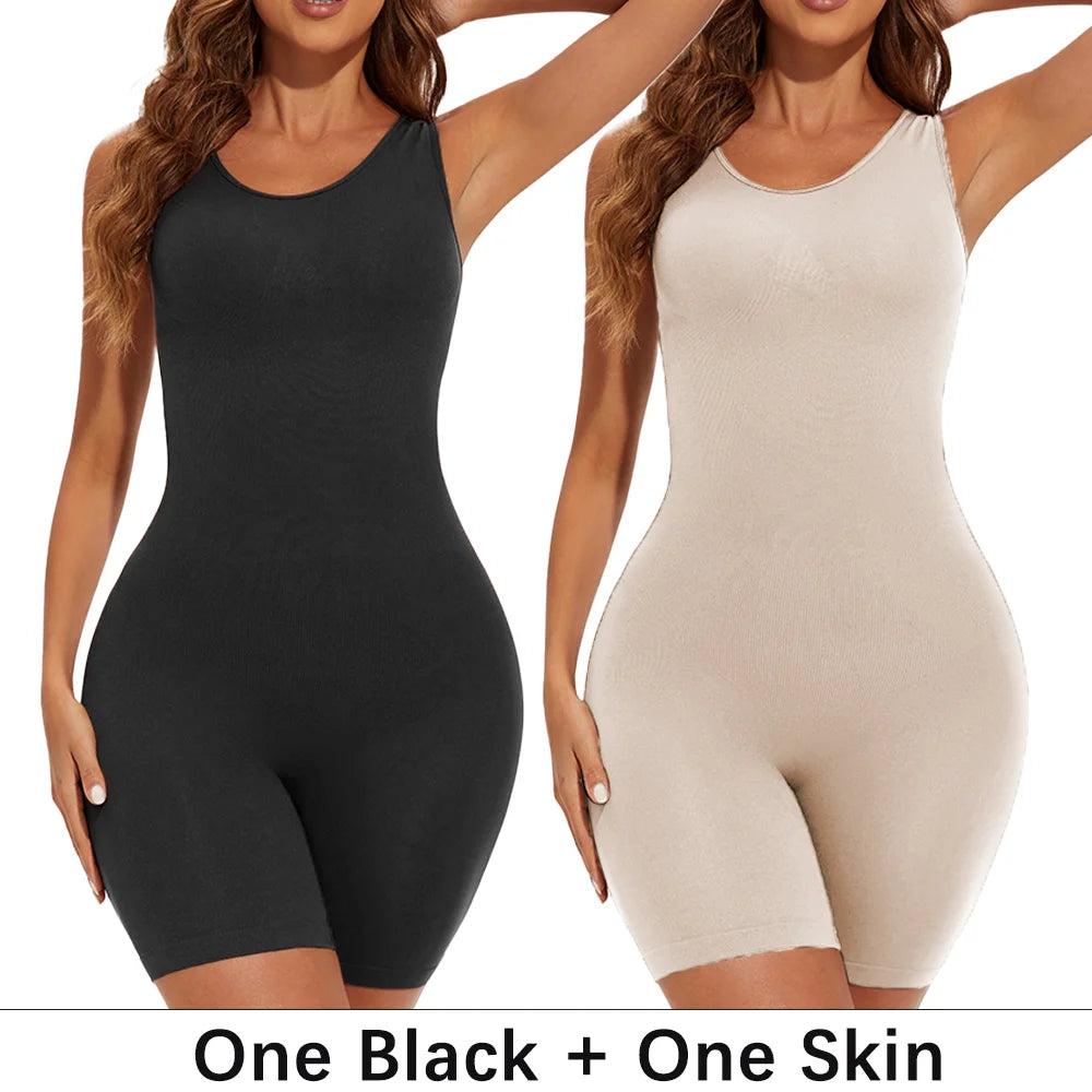 Gaine Gainante Femme Bodysuit Sculptant Sans Couture Contrôle Ferme Bretelles Larges Combinaison Minceur S-XXL – CLEVI Paris