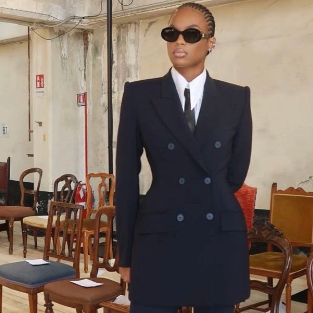 Tailleur femme blazer et pantalon évasé – CLEVI Paris