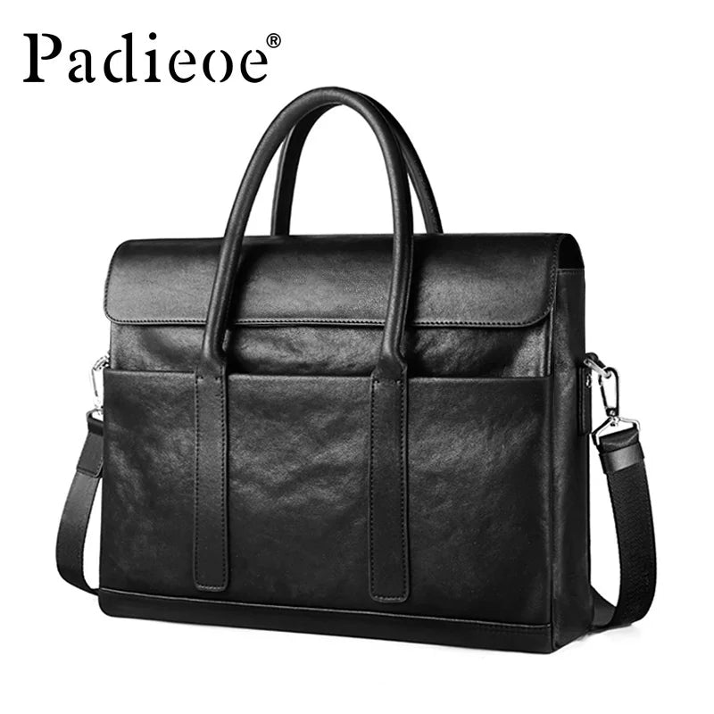 Serviette Cuir Véritable Homme Padieoe Business Sacoche – CLEVI Paris