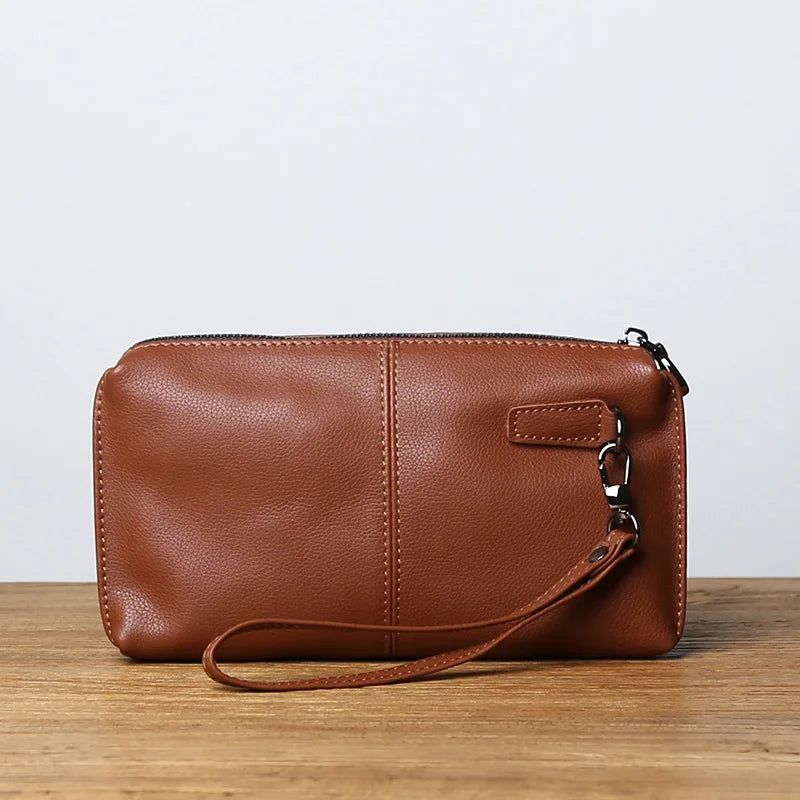 Portefeuille Long Unisexe Cuir Vachette Véritable 2 Formats Fermeture Éclair – CLEVI Paris