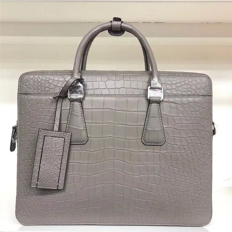 Mallette Cuir Crocodile Mat Homme Bandoulière 5 Coloris – CLEVI Paris
