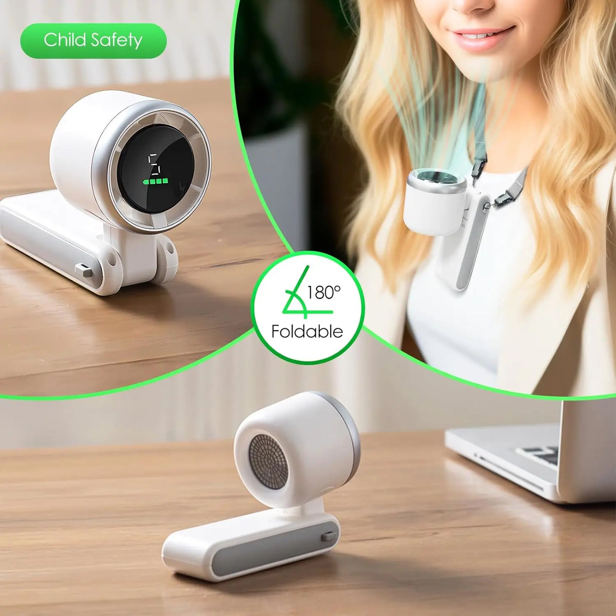 Mini ventilateur turbo pliable rechargeable USB-C – CLEVI Paris