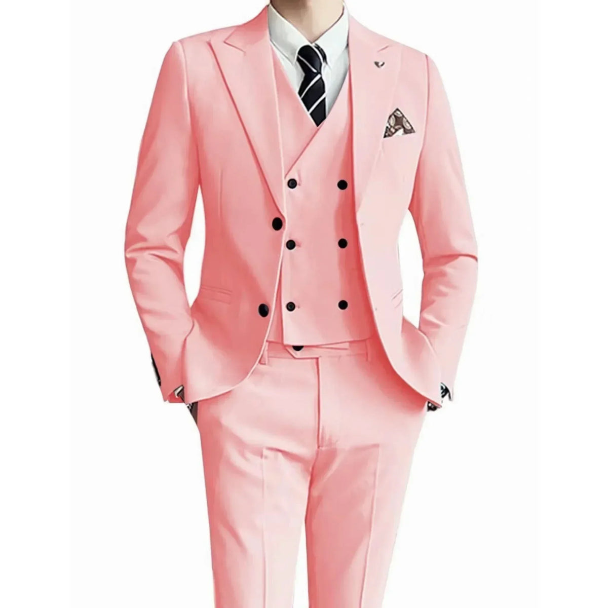 Costume homme 3 pièces uni, veste et gilet – CLEVI Paris