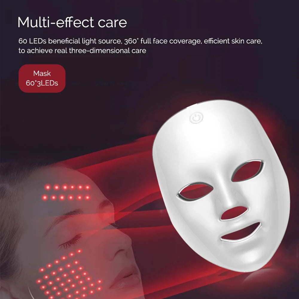 Masque LED Visage 7 Couleurs – Photothérapie Anti-Âge & Éclat – CLEVI Paris