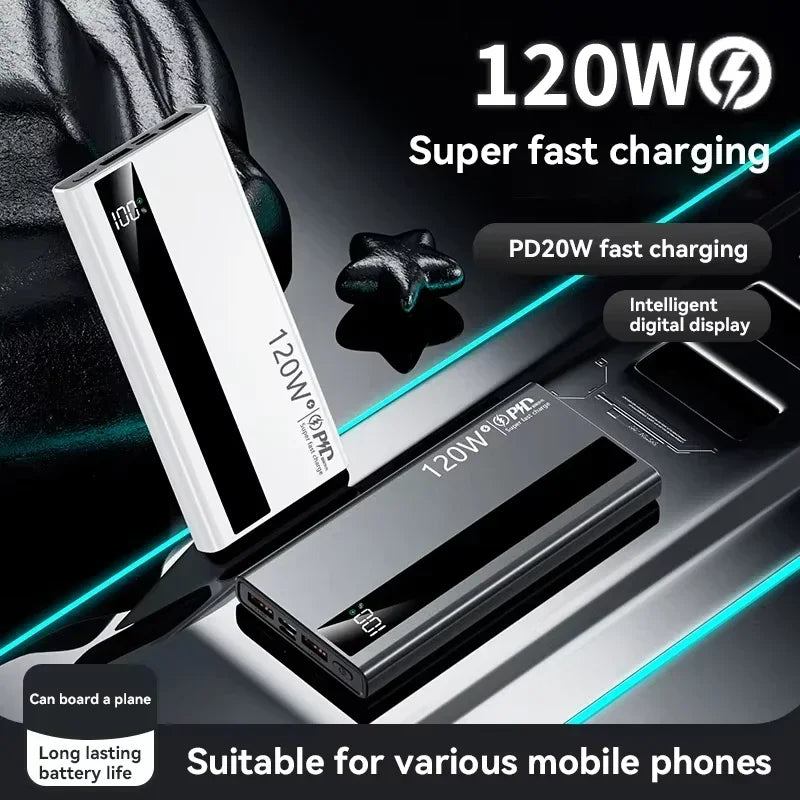 Batterie Externe Lenovo 120W Charge Rapide Bidirectionnelle USB-C Affichage LED – CLEVI Paris