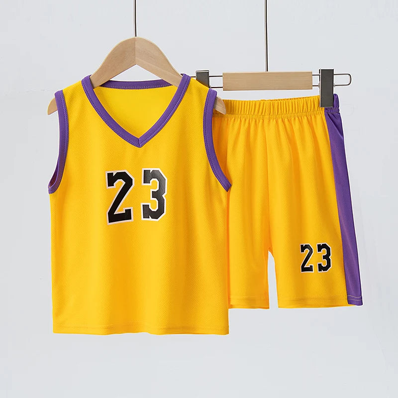 Ensemble basket enfant numéro 23 haut et short – CLEVI Paris