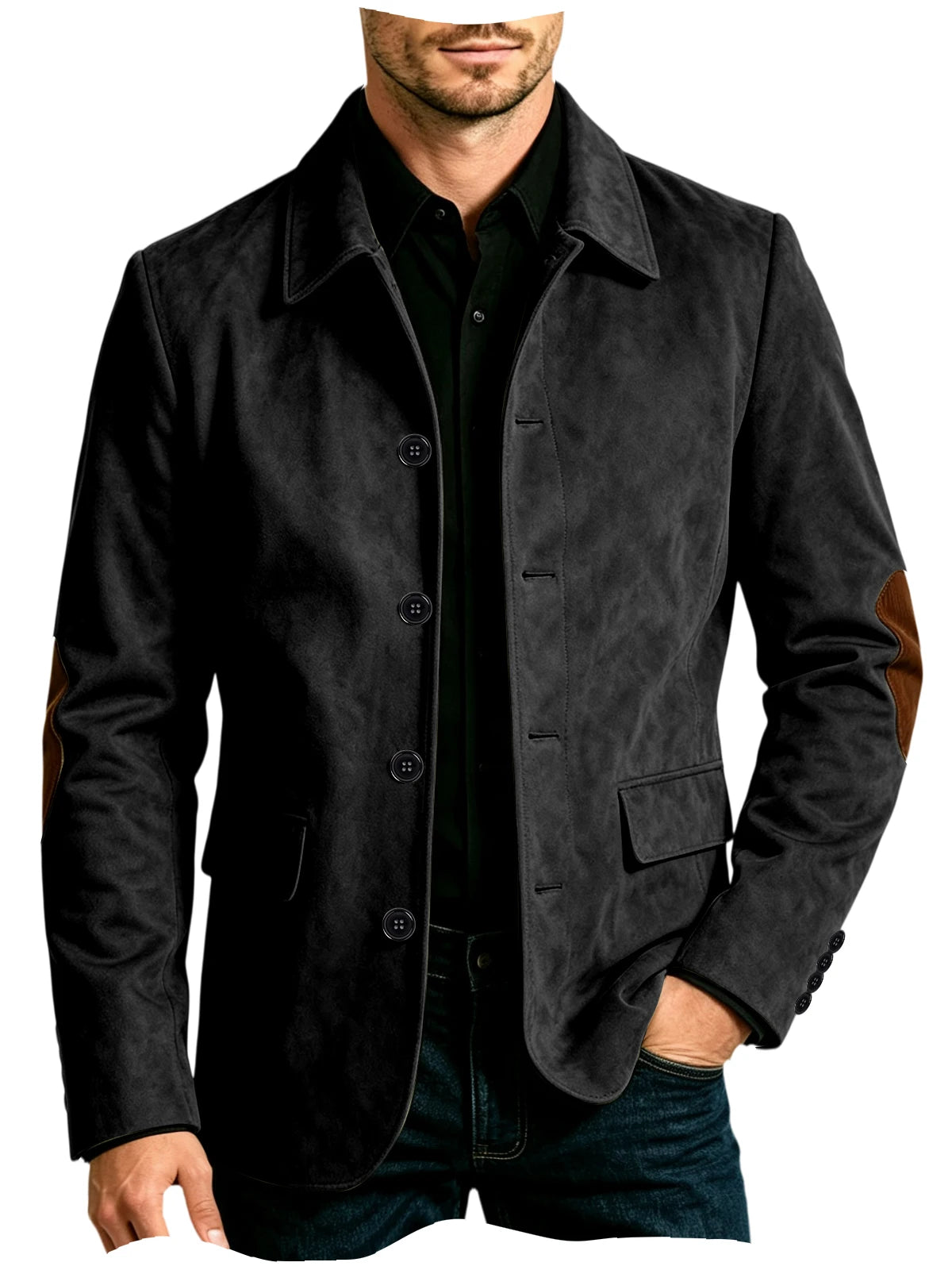 Blazer homme effet daim à coudières – CLEVI Paris