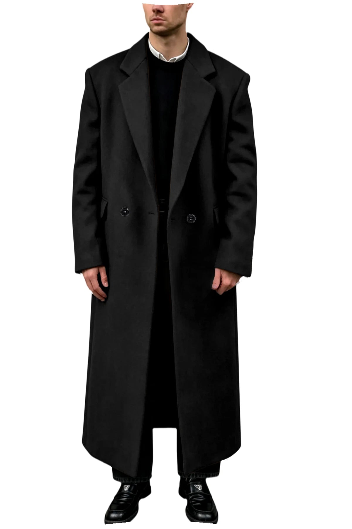 Manteau homme très long en laine mélangée – CLEVI Paris
