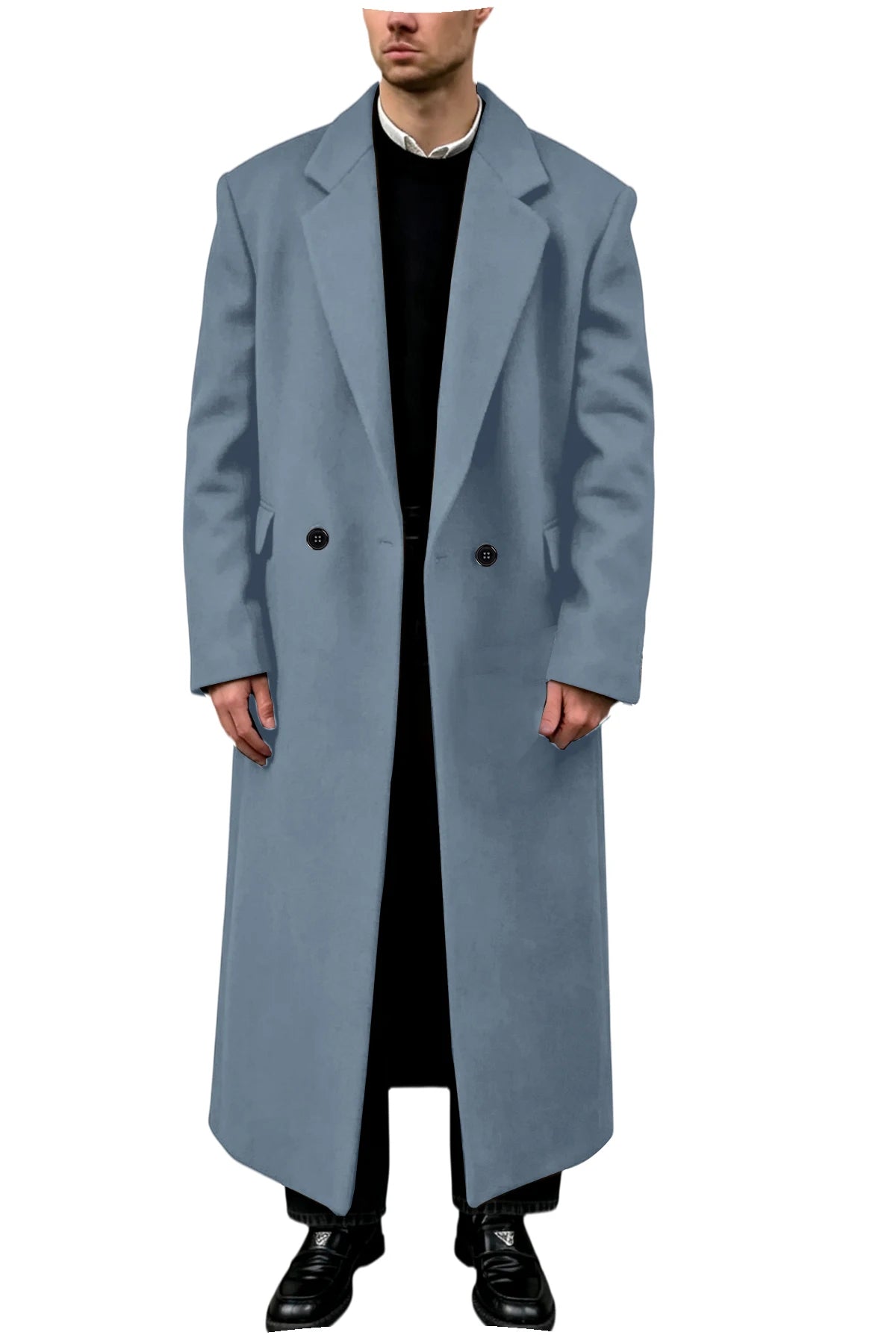 Manteau homme très long en laine mélangée – CLEVI Paris