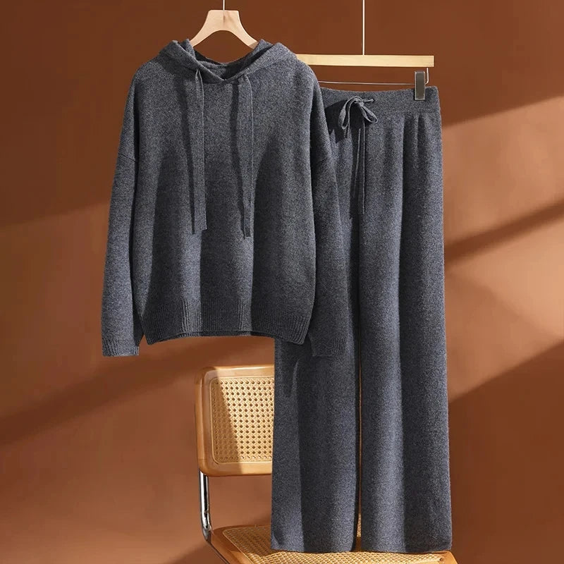 Ensemble femme laine mérinos, pull et pantalon – CLEVI Paris