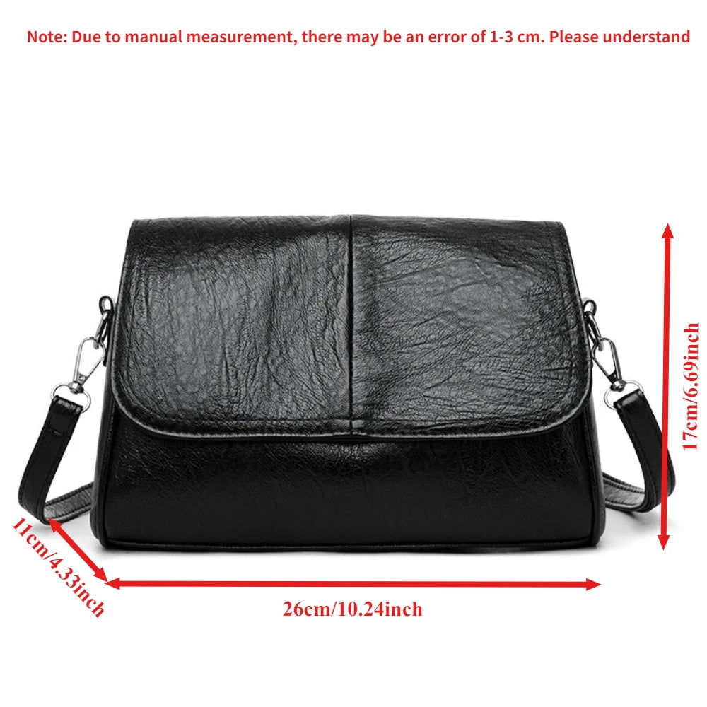 Sac Bandoulière Femme Cuir PU Vintage Rabat Rétro Bretelle Réglable – CLEVI Paris