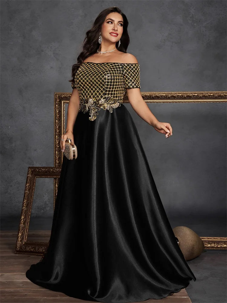 Robe de soirée noire à sequins – CLEVI Paris