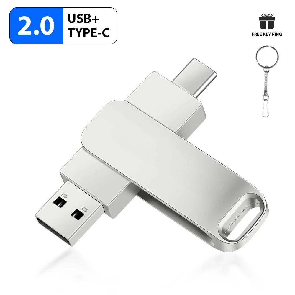 Clé USB-C 2-en-1 Métal Rotatif jusqu'à 128 Go – CLEVI Paris