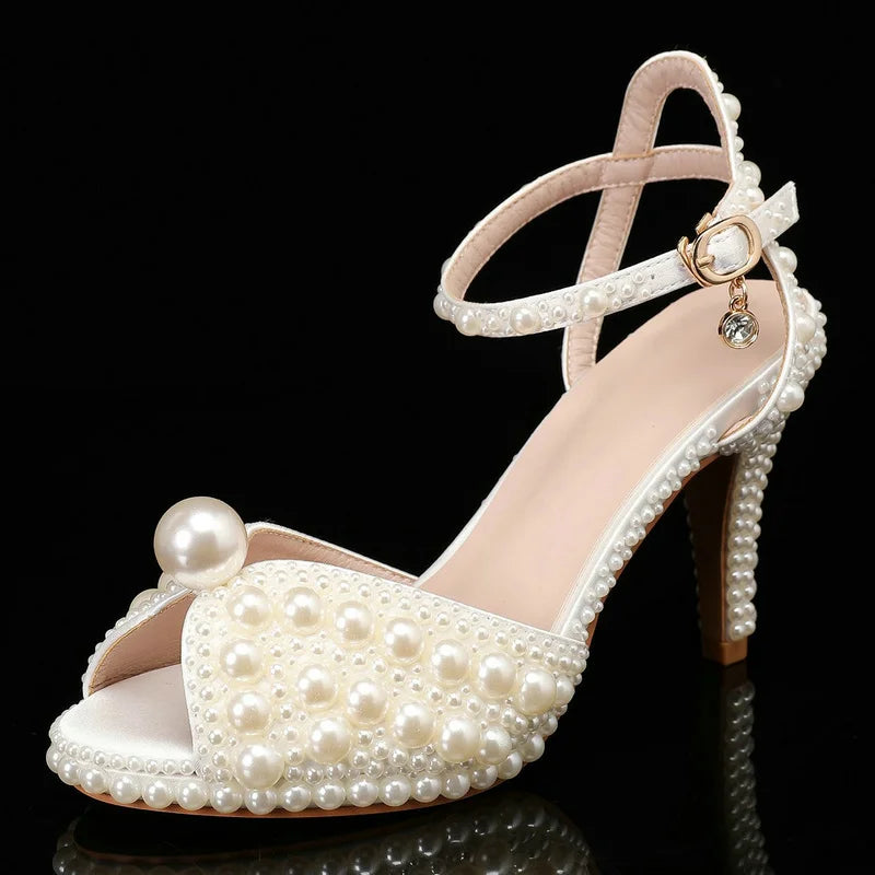 Escarpins à talons et perles pour femme – CLEVI Paris