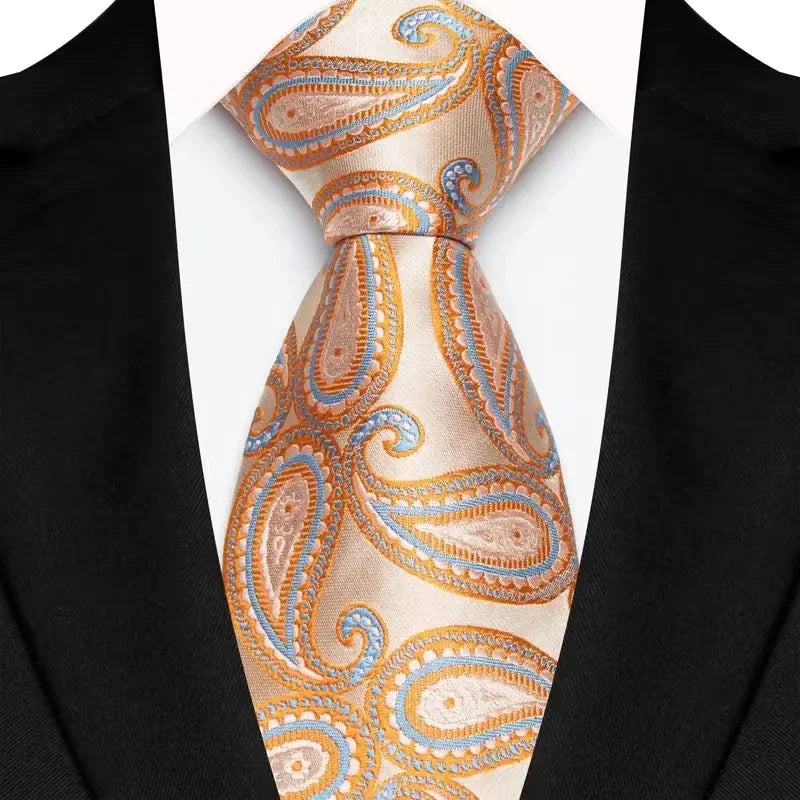 Cravate homme motif cachemire en polyester – CLEVI Paris