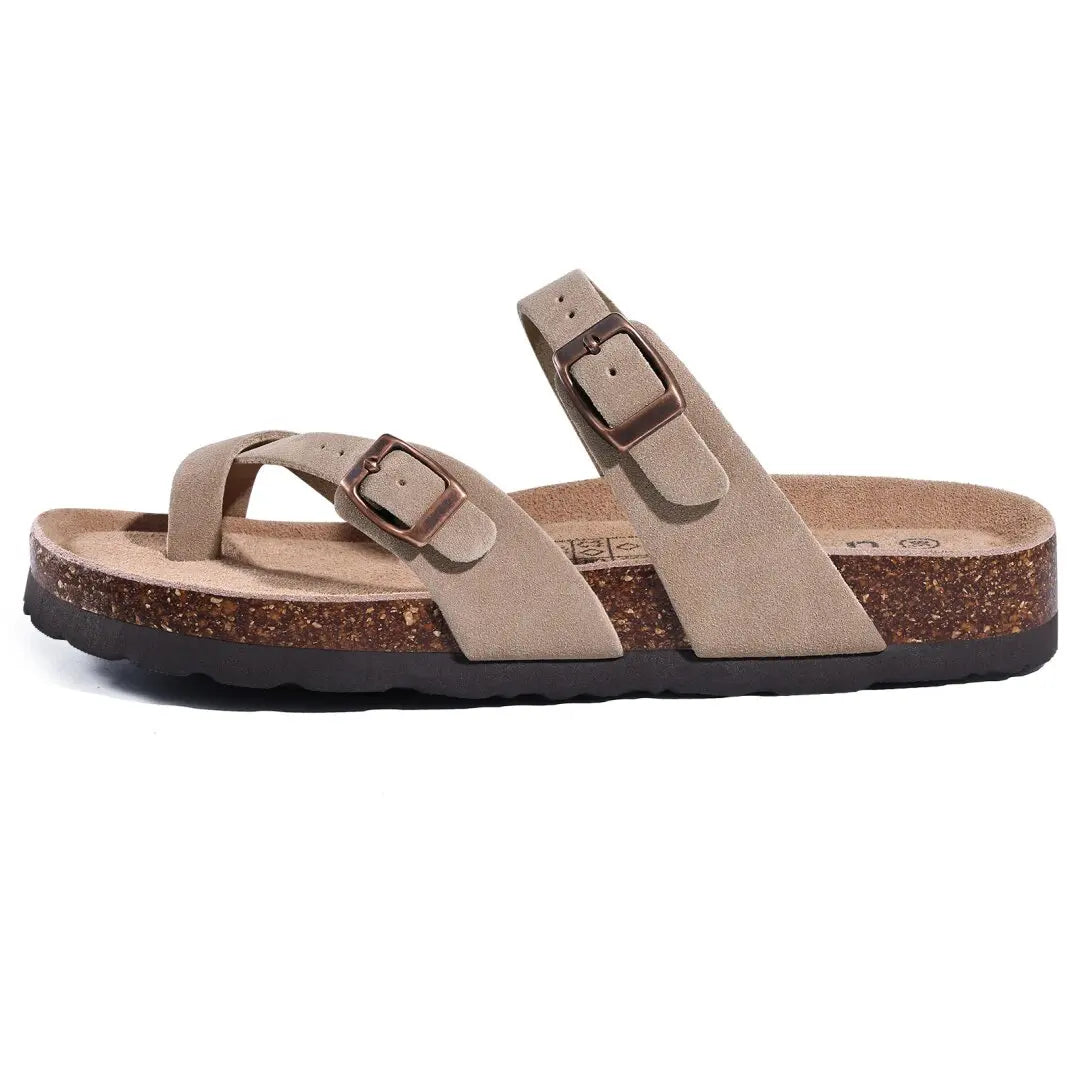 Sandales femme à double boucle – CLEVI Paris