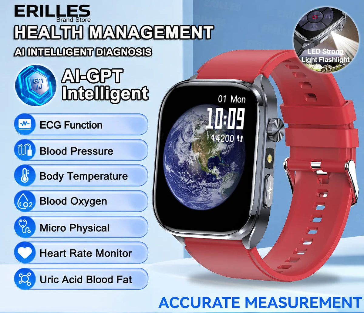 Montre Erilles ET572 AMOLED 2,01″ Bluetooth – CLEVI Paris