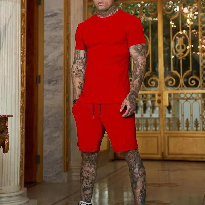 Ensemble homme t-shirt imprimé et short à cordon – CLEVI Paris