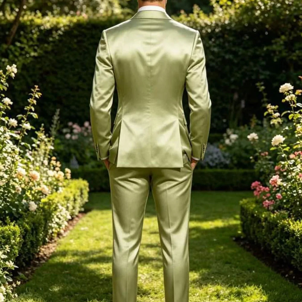 Smoking homme 2 pièces en satin – CLEVI Paris