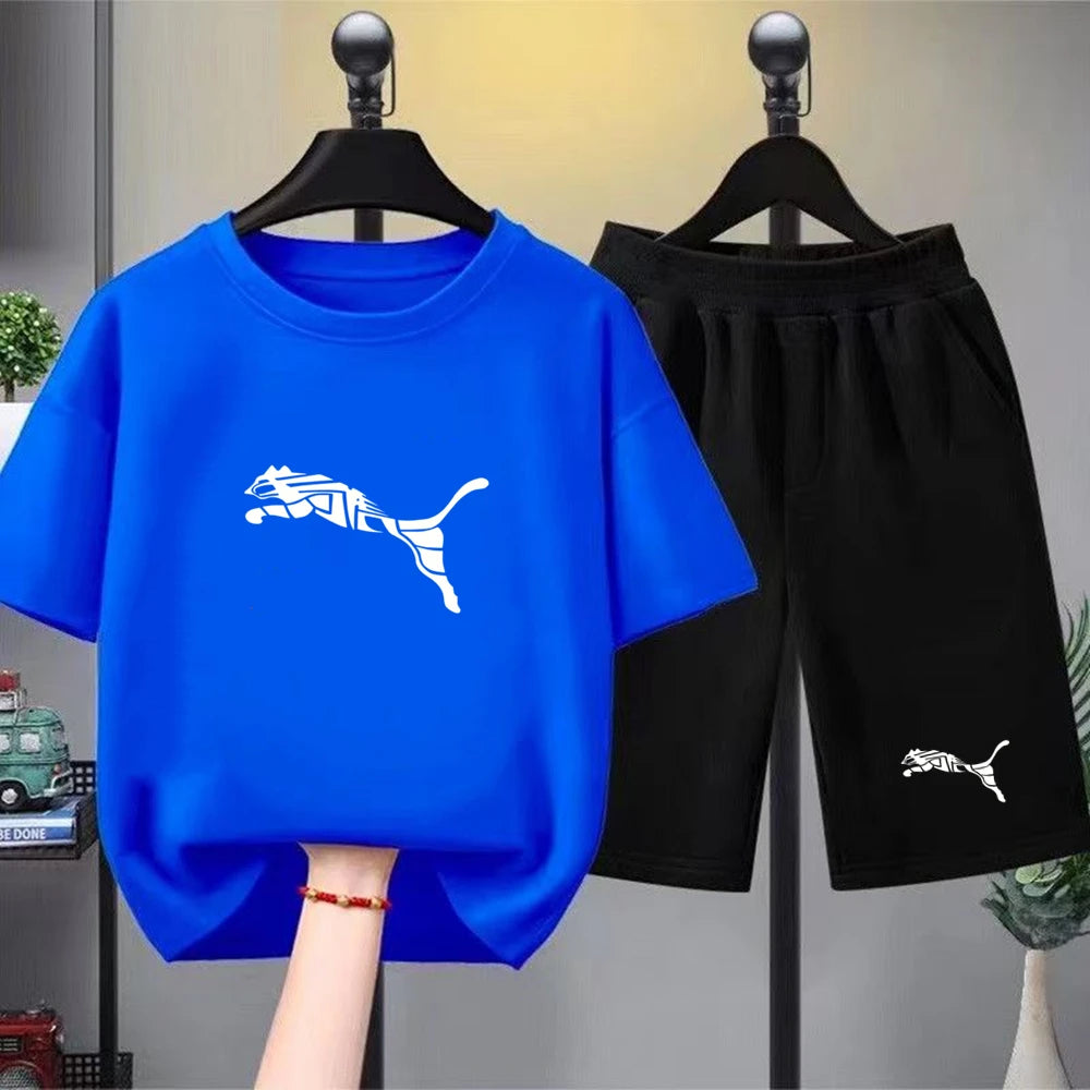 Ensemble enfant T-shirt et short imprimé été – CLEVI Paris
