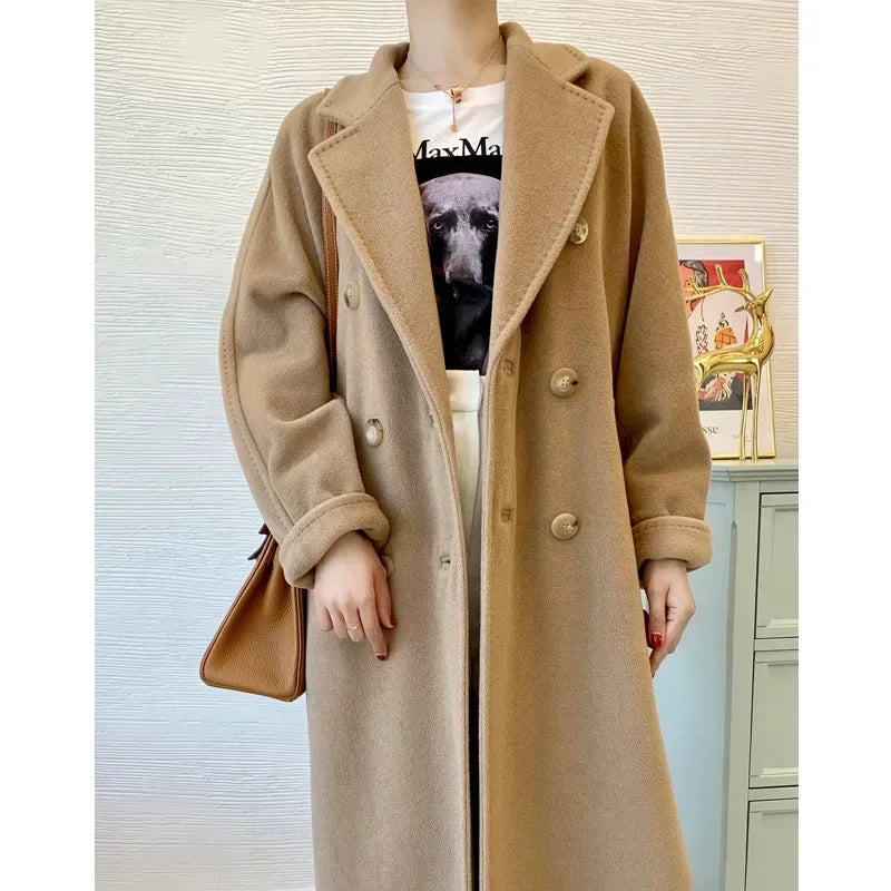 Manteau femme laine et cachemire croisé – CLEVI Paris