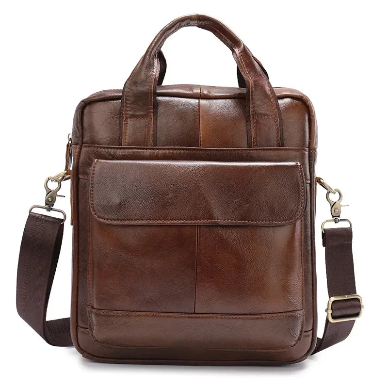 Sacoche Messager Homme Cuir Véritable Vintage 30x26cm – CLEVI Paris