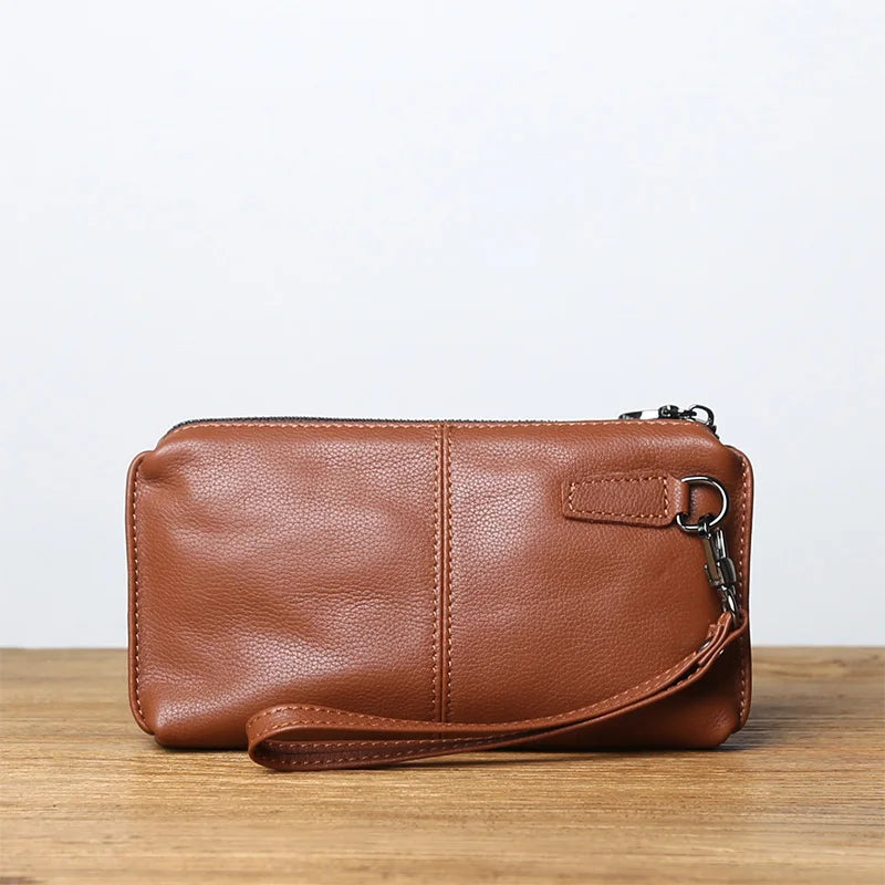 Portefeuille Long Unisexe Cuir Vachette Véritable 2 Formats Fermeture Éclair – CLEVI Paris