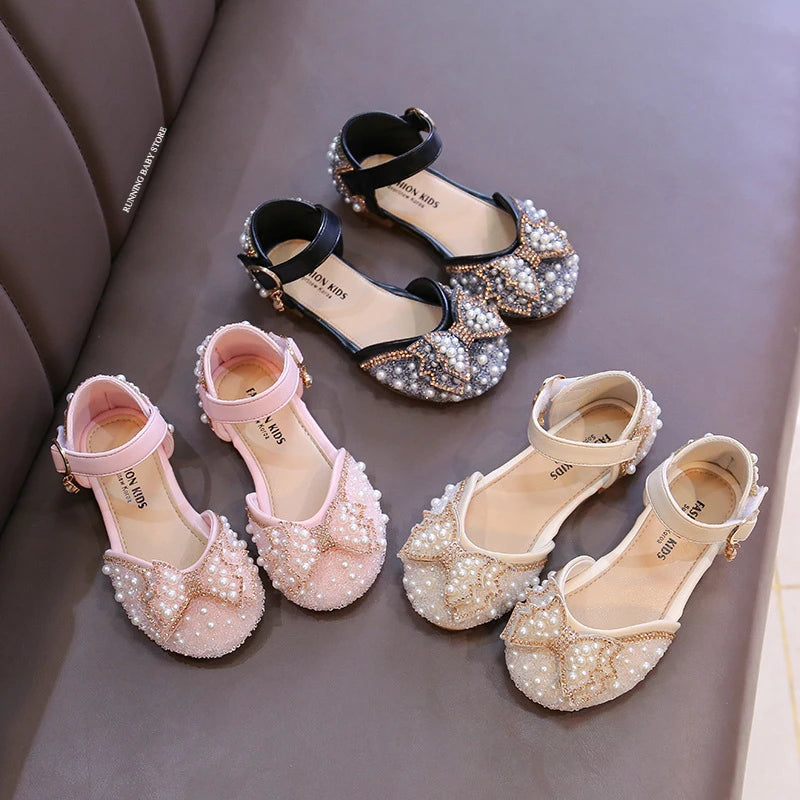 Sandales fille à perles et paillettes – CLEVI Paris