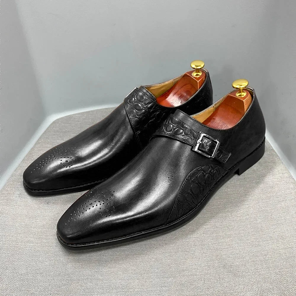 Chaussures homme à double boucle en cuir – CLEVI Paris