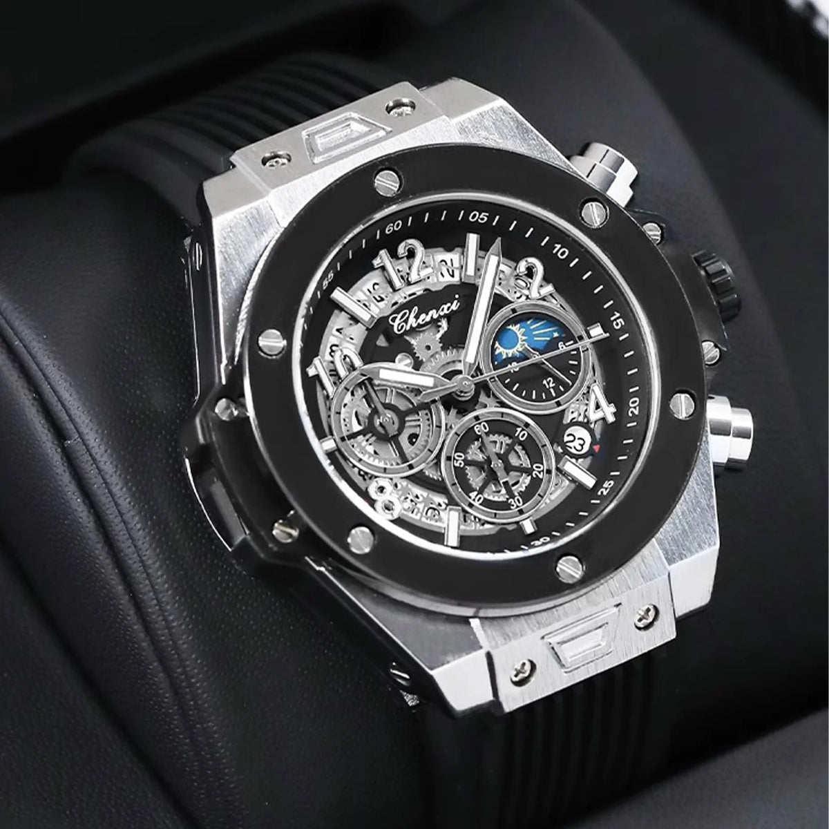 CHENXI 949 Montre Homme Sport Quartz Phases de Lune Lumineuse – CLEVI Paris