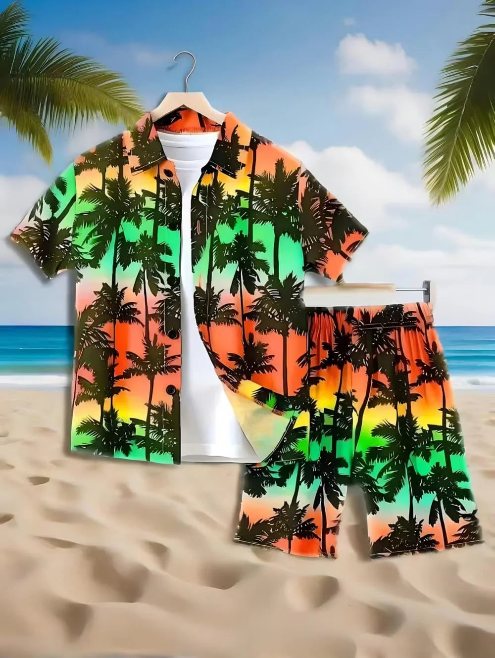 Ensemble garçon hawaïen haut et short – CLEVI Paris